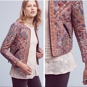 Hemant & Nandita Floral Quilted Studded Jacket